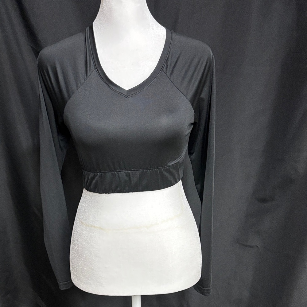 Augusta Sportswear Black Long Sleeve Crop Top